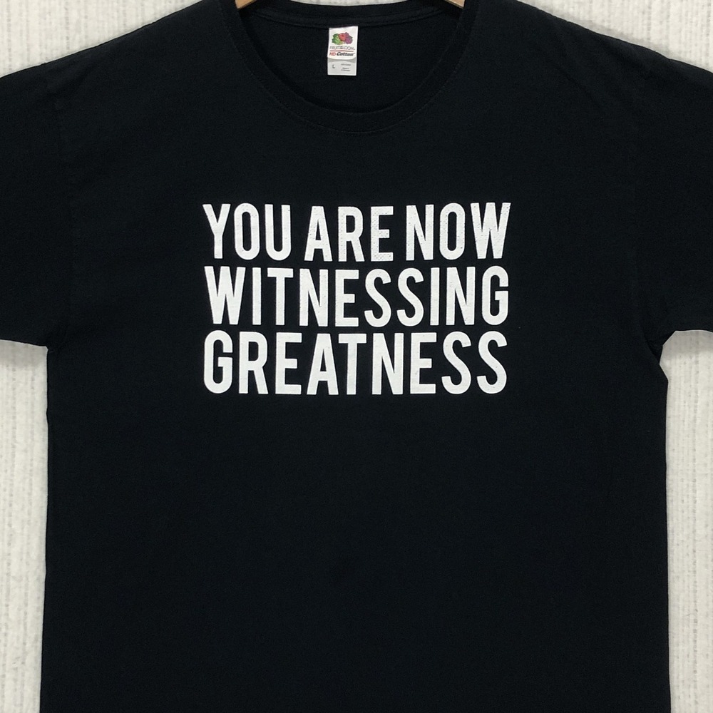 Fruit of the Loom Witnessing Greatness Graphic Tee Black Mens Large T-Shirt